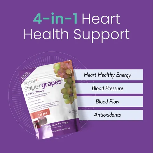 Humann Supergrapes - Suplemento Masticable - Con 100 Mg Coq1