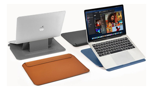 Capa Case Couro Magnética Wiwu Com Suporte P/ Macbook Air 13