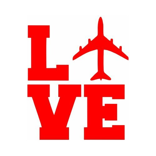 Calcomanias Love Avion Viajar 10x8cm Incluye 2 Piezas