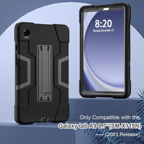 Funda Para Galaxy Tab A9 8.7 X110 Uso Rudo Con Base Negro