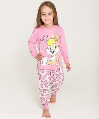 Pijama Frio Bebê Menina Looney Tunes Evanilda 0002 Tam 1 2 3