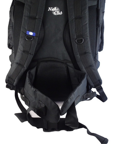 Mochila de acampamento Jumbo confortável reforçada Ncks Club Mt-3 - preta