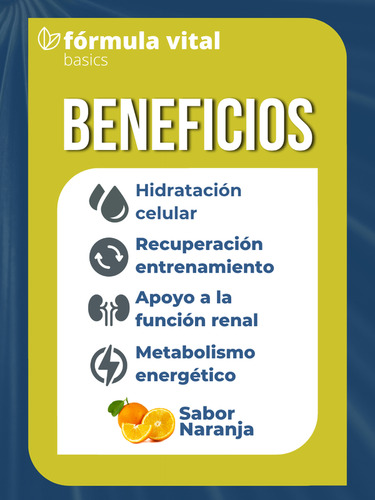 Fórmula Vital Potasio 100g | Electrolitos | 1885 Mg/serv Naranja