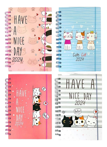 Agendas 2024 Catlover Tapa Dura C/espiral 170 Hojas