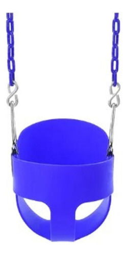 Hamaca Columpio Para Niños Espaldar Alto Con Cadenas Forrada Color Azul