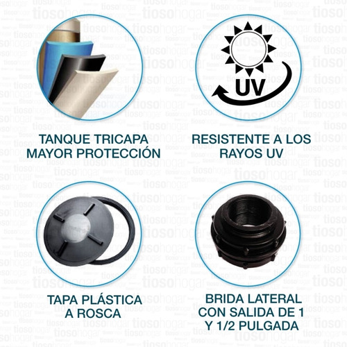 Tanque De Agua 500 Lts Tricapa Eternit Exterior Do Envio