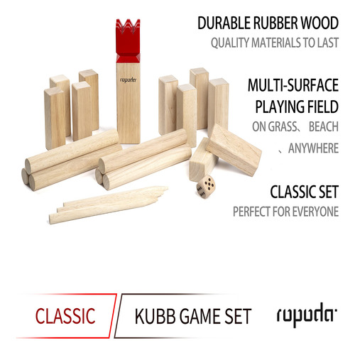 Imagen 4 de 7 de Ropoda Kubb Game Premium Set De Juego Para Patio, Exterior,