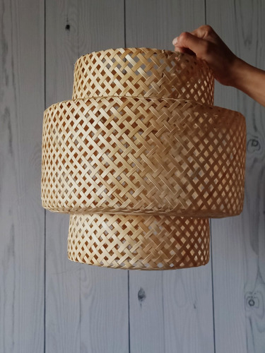 Lámpara Colgante De Bambú/ Ratán-fibras Naturales- 50x50