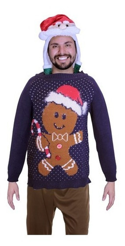 Sueter Navidad Ugly Sweater Galletita Navideña  - Talla M