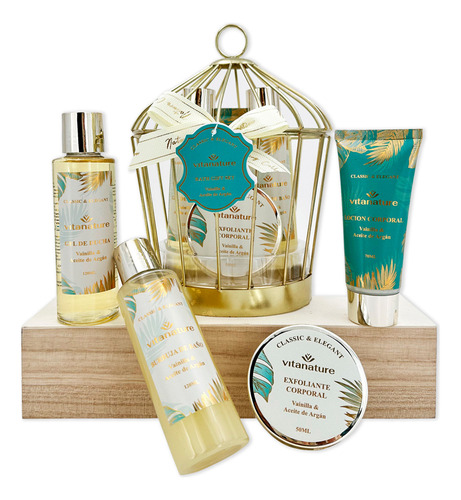 Vitanature Bath Set Regalo Baño Vainilla Y Aceite Argán 3c