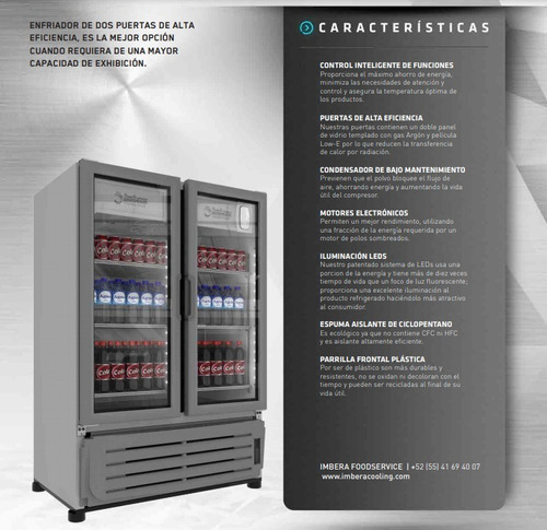 Imagen 3 de 4 de Refrigerador Comercial Imbera 2 Puertas Vr-19 Rbanda