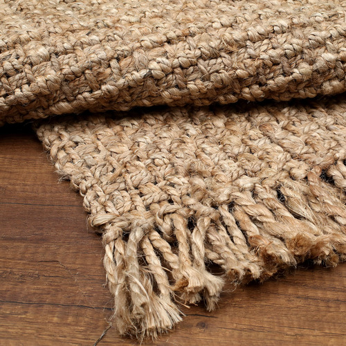 Alfombra Runner Hausattire Tejida A Mano De Yute, 60 X 150 C