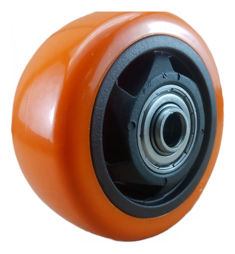 4x Roda Rodinha De Pu 3 Pol Rolamento Esfera Furo 10mm
