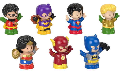 Fisher-price Little People Dc Super Friends - Juego De 7 Fig