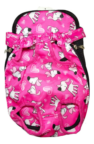 Mochila Bolso Viaje Transporte Perro Gato Mascota Canguro M Color Rosa