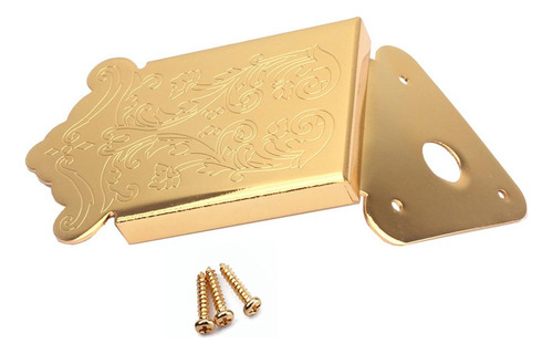 Mandolin Tailpiece Hole Back Para 3-6 Strings Box Dourado