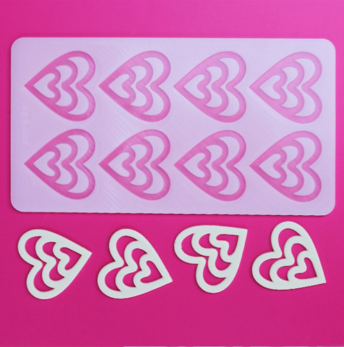 Tapete Silicon Chocolate Corazones Lineas Isomil Decorar