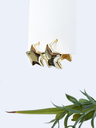 Aretes En Forma De Estrella Para Mujer Oro Laminado 18k Moda Pendientes Para Playa Fina Elegante Ideal Para Regalo Dama