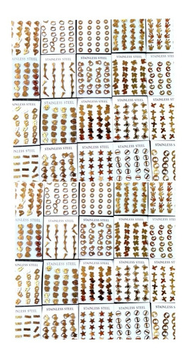 Aretes Acero Inoxidable De Varios Figuras 48 Pares Mayoreo 