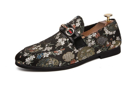 Mens Floral Patrón Zapatos De Vestir Zapatos Formales