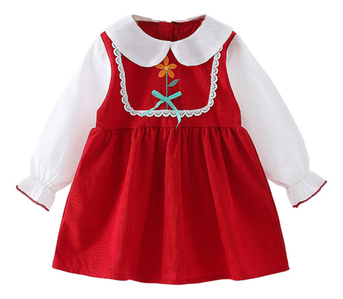 Vestido Vintage Para Niñas De 1 A 6 Años Con Cuello De Muñec