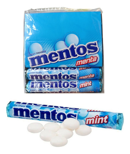 Caramelos Mentos Menta 6 Caja De 12 C/u Total 72 Rollos