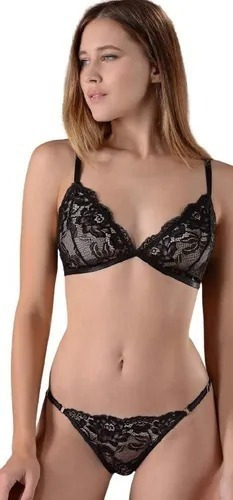 Pack X3 Conjunto Bralette De Encaje Less Regulable New 55012