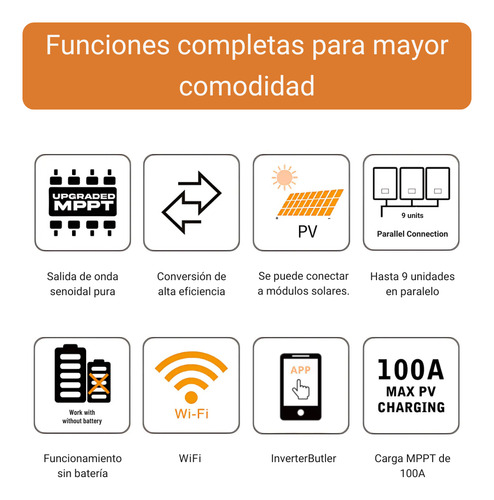 Inversor Cargador Híbrido Solar 5500w Con Wifi Daza Conversor Mppt 48v A 220v Onda Pura Senoidal Inverter 5.5kva 100a Con Lcd