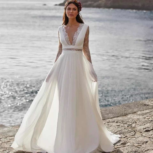Vestido Novia Nuevo Sirena Elegante Suelto Playa Civil Sa 3 | Meses sin intereses Vestido Novia Nuevo Sirena Elegante Suelto Playa Civil Sa 3 | Meses sin intereses