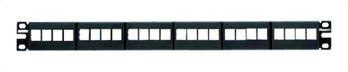 Panel De Parcheo Panduit Nkfp24y Negro Modular Keystone Sin Conectores de 24 Puertos Espacio Para Identificación con Etiqueta Adhesiva 1UR