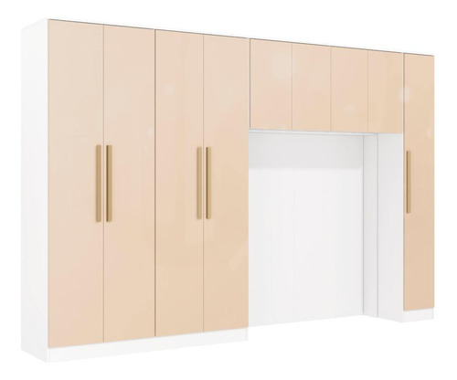 Quarto Modular Kappesberg Adapt Branco/macadâmia 5 Pçs 349cm