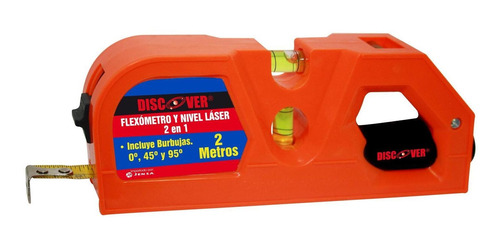 Flexometro C/nivel Laser 2 Burbujas Discover 2 Mts Jn6403