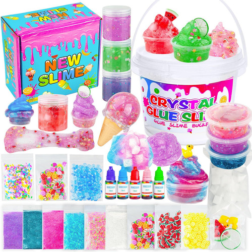 Set Creación De Slime Peewall De Cristal Con Accesorios