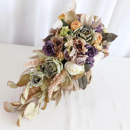 Bouquet Bouquet Novia Sosteniendo El Ramo Elegantes Flores
