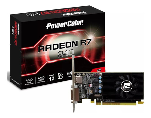 Tarjeta Gráfica Amd Radeon R7 240 2gb Gddr5 Perfil Alto,bajo