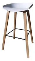 Comprar Banqueta Alta Tulip Vonne Madera Haya Asiento Polipropileno Acabado de la estructura Madera de Haya Color Blanco
