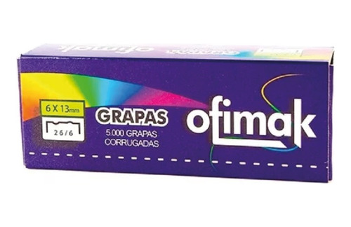 Grapas Corrugadas Ofimak 26/6 Cjax5000 