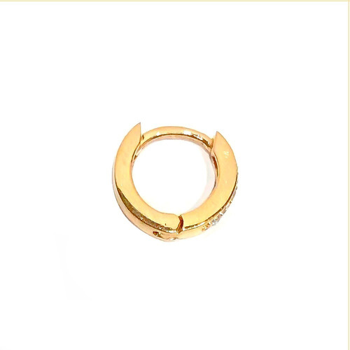 Piercing Hélix Cartilagem Argola Ouro 18k Com Zircônias Mod1 Cor Dourado