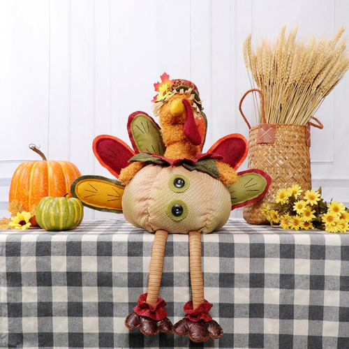 Muñeca De Pavo De Acción De Gracias Con Flor De Mesa De Acci