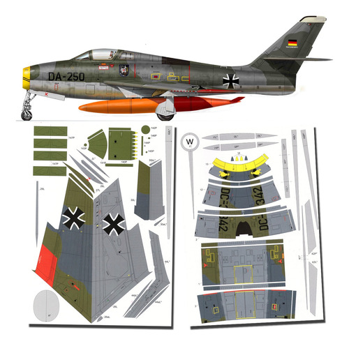 F-84f Thunderstreak Alemania 1.33 Papercraft