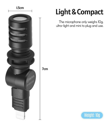 Imagem 5 de 6 de Microfone Boya By-m100d Para iPhone Lightning