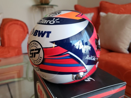 Sergio Pérez Mini Casco Bell Esc 1/2 Racing Point Año 2020 Rojo Y Negro (Usado)