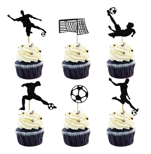 36 Piezas De Decoracion De Cupcakes De Futbol, Ubtkey Soccer
