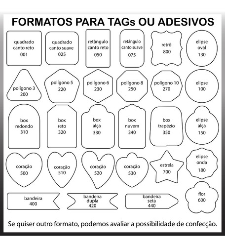 160 Etiquetas Tecido + 160 Tags Fotográficas + 160 Adesivos