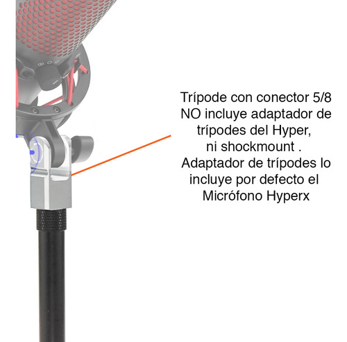 Atril Micrófono Hyperx Quadcast Solocast 180 Cms Tripode
