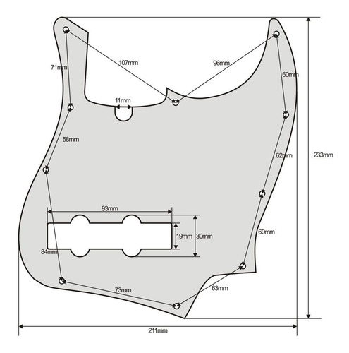 Tianminjiedm 5pcs Red Tortoise Bass Pickguard 4 String