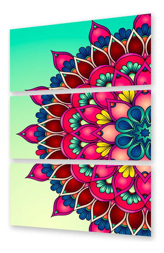 Cuadro Trip 40x60 Mandala Lila Violeta Color Rosas Dibujo P2
