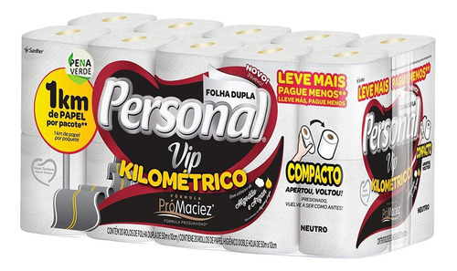 Papel Higiênico Personal Vip Folha Dupla 50 M 20 Rolos 1 Km