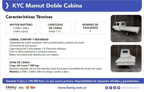 Imagen 9 de 12 de Kyc Famly Mamut Cabina Doble 1.5 2022 #em