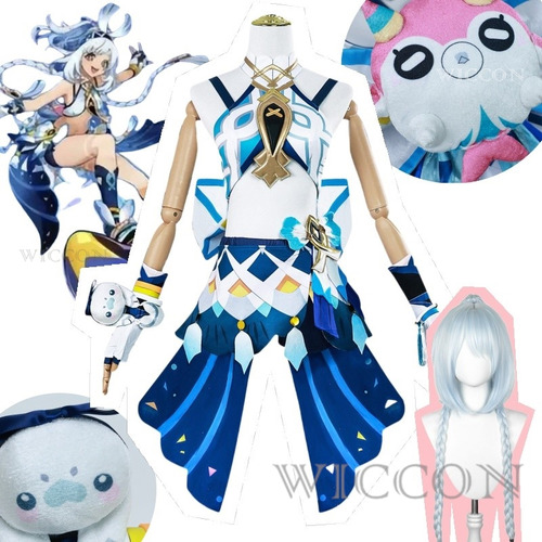 Peluca Para Cosplay De Costume Impact, Uniforme De Mualani G